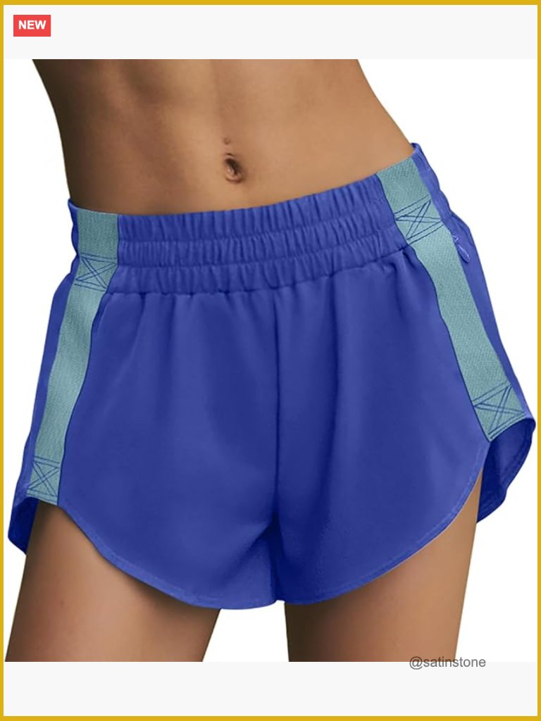 Women's Running Shorts With Zip Pocket Quick Dry Athletic Workout Shorts